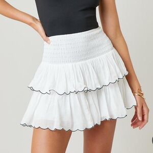 Francesca's Collections White Ruffled Mini Skirt